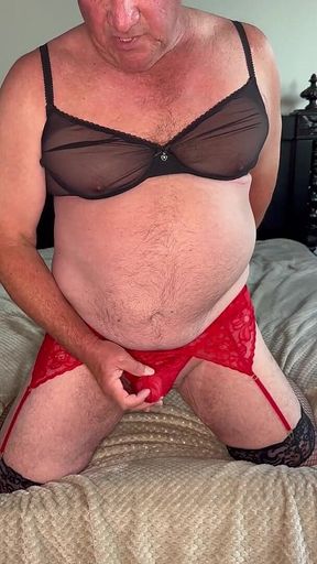 Full Red and Black Outfit Show