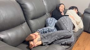 Help Warm My Cold Feet | Mia Hope & Natasha Ty Cuddle to Warm Up Their Feet | Asian Soles | Barefoot Toe Rings