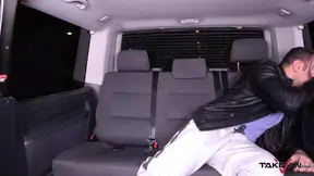 Glamorous Russian babe found and fucked in van, with cum all over her tiny ass