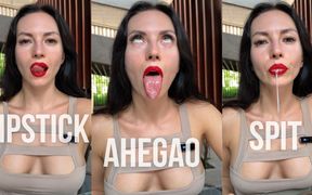 Red Lipstick Spit &amp; Drool Worship - Lips Fetish Tease