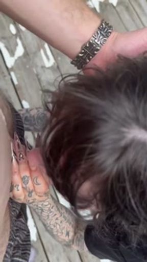 Alt girl gives a spitty blowjob and swallows- Silk Shadows