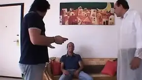 King-sized cock gets a sloppy blowjob from his novice disciple