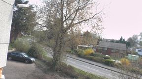 German cougar slut stuffs herself with a big dildo