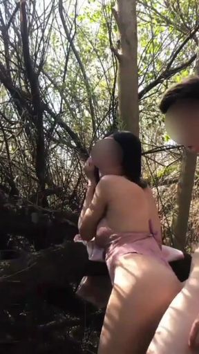 Step brother fucking his stepsister in the forest, Beautiful stepsister getting fucked outdoors   Clip 2