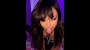 Cute Emo Girl Blowjob Ahegao With Gamer Girl