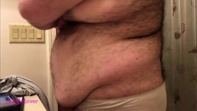 Fat Bear Strokes Clitty and Plays with Belly and Breasts