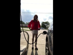 Crossdresser Fun at the Gas Station