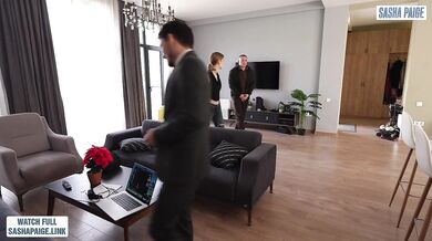 Estate agent fucks young wife hard during house viewing while her cuckold husband is at work!