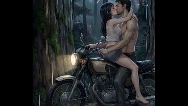 sofia y matias teniendo sexo en el bosque en una moto reeditado (Hentai)