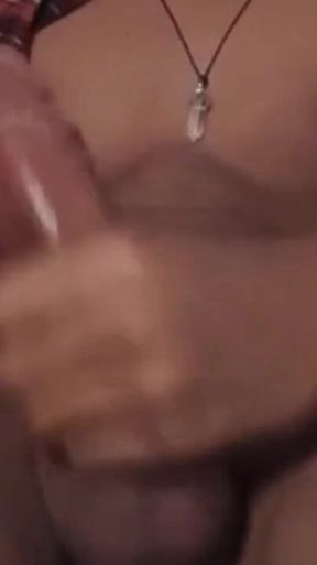 Big Black Cock Intense Jerking Until Huge Load - Bedroom Solo Masturbation