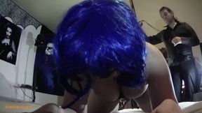 Agony cam of my big titted sub slut in belt spanking punishment FULL