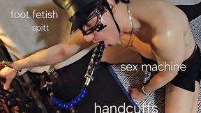 Role play BDSM session policeman feat sub Wolfy01 and dominatrix GospodaricaEmma doing bondage, handcuffs, spanking, dildo stick blowjob, sex machine, sissy, wet and messy, whipped cream fetish, spitt, foot fetish, foot smothering, trampling, sport