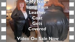New Long faux Leather Coat Covered