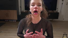 ritzy rain proves her deep throat is worthy of being the only attachment for her master s cock