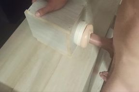 Rough fucking my fleshlight. Hands free cumshot