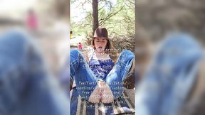 Big ass redhead pees all over the farm and house