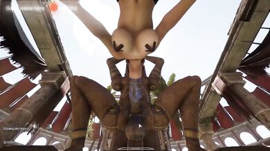 Shy Blonde Gushes From Rough Anal By Big Dick And Big Dildo In 3D Ruins
