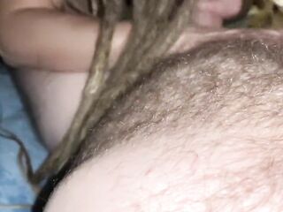 Blond Dreadlock gal BIZARRE close up oral