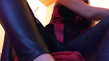 Domination with leather pants and biker boots