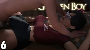 Golden Boy snatches his big shaft and butt worshipped in adult visual novel