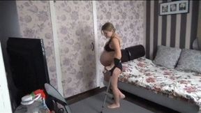 crutches and a knee brace Sp