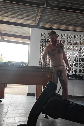 Camera Films Straight Players Playing Pool and Naked