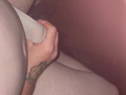 Hard cock in soft white thong
