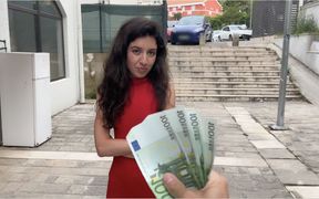 Cutie Plays Street Game and Gets Tempting Offer - Deepthroat, Rough Sex and Creampie