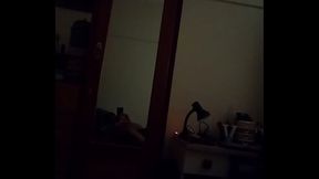 Vaibhav Lifts Up His Dick On His Bed In Front Of The Mirror In The Darkness Of His Bedroom