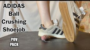 Adidas Printed onto Cock & Balls - Cum Crushed & Stomped out: Hard Trampling Sneakers Shoejob **POV PACK version** Dolores trainers tennis campus ball trample heavy full weight testicle crush extreme CBT ballbusting cumshot busting femdom FJ footjob