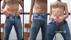 gozando numa pegada jeans porn - gozada sem blur
