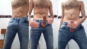 gozando numa pegada jeans porn - gozada sem blur