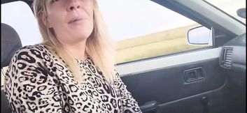 Cute Blonde Sucking and Licking My Dick Head Until I Cream Her Mouth While Driving