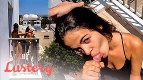 ”Steamy Balcony Bang with Spanish Exhibitionists”