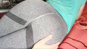 Step sis begged for intimate legging-clad backdoor massage &mdash;  tight buttholes eager for invasion