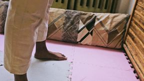 Sweaty Ebony Goddess in Judogi Destroys Weak Skinny Boy â€“ Total Mixed Domination