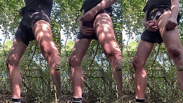 Amateur Twink Peeing Live on Cam in the Woods