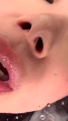 POV Saliva Overload Tsubaki Kato’s Dripping Tongue Smears Your Face Until You Lost in Her Mouth.