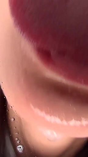 POV Saliva Overload Tsubaki Kato’s Dripping Tongue Smears Your Face Until You Lost in Her Mouth.