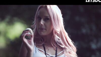 Gina Gerson & Caomei Bala share a hot lesbian threesome in the great outdoors