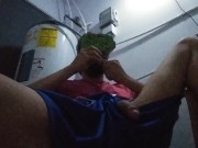 Jerking off solo while wearing vr headset watching gay porn.