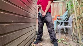 Desperation piss behind my shed