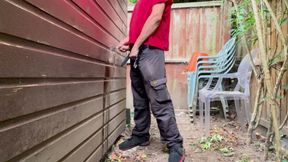 Desperation piss behind my shed