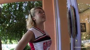Selma gets to be the new cheerleader after giving her horny coach a sloppy blowjob