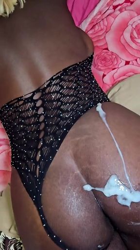 Petite Ebony POV fuck and cumshot   Clip 1