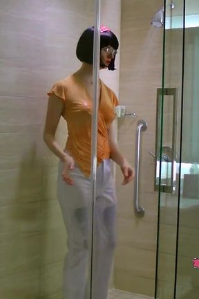 Fast, Loose, and Wet - Kinky Strap-on Surprise in Tight White Pants