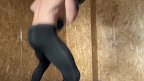 Oh no! leggings & boxing training excitement at the gym - gay jerkoff