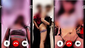 My Wife Called Me While Cheating with the MILF Maid in the Kitchen