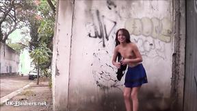 ”South American Chick Stripteases & Flashes In Public”