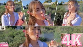Smoking Deep Inhale Hold & Tease